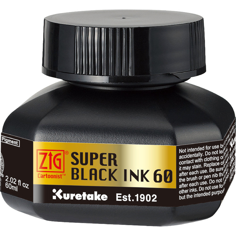 Tinta Para Ilustração Black Zig Kuretake 60ml Preto